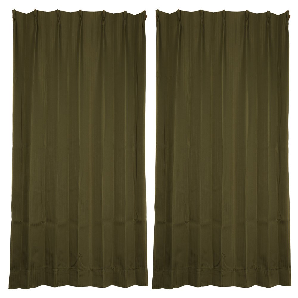 Amazon｜オーダーカーテン 形状記憶加工 遮光カーテン ダークグリーン